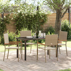 Conjunto de Comedor de Jardín 5 pcs Beige ratán sintético