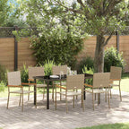 Conjunto de Comedor de Jardín 7 pcs Beige ratán sintético