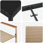 Conjunto de Comedor de Jardín 9 pcs Beige ratán sintético