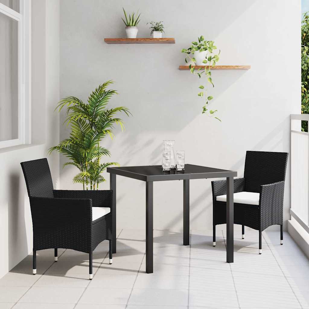 Conjunto de Comedor de Jardín 3 pcs Beige ratán sintético