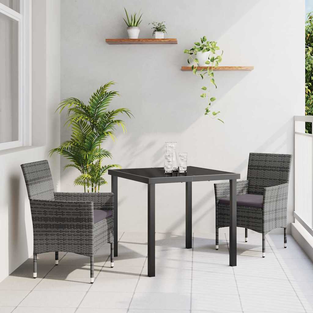Conjunto de Comedor de Jardín 3 pcs Beige ratán sintético