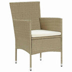 Conjunto de Comedor de Jardín 3 pcs Beige ratán sintético