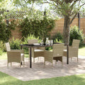 Conjunto de Comedor de Jardín 3 pcs Beige ratán sintético