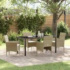 Conjunto de Comedor de Jardín 3 pcs Beige ratán sintético