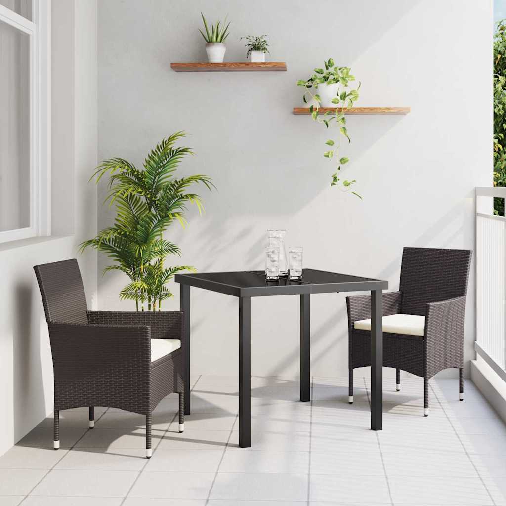 Conjunto de Comedor de Jardín 3 pcs Beige ratán sintético