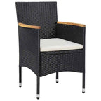 Conjunto de Comedor de Jardín 3 pcs Negro ratán sintético