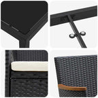 Conjunto de Comedor de Jardín 5 pcs Negro ratán sintético