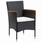 Conjunto de Comedor de Jardín 5 pcs Negro ratán sintético
