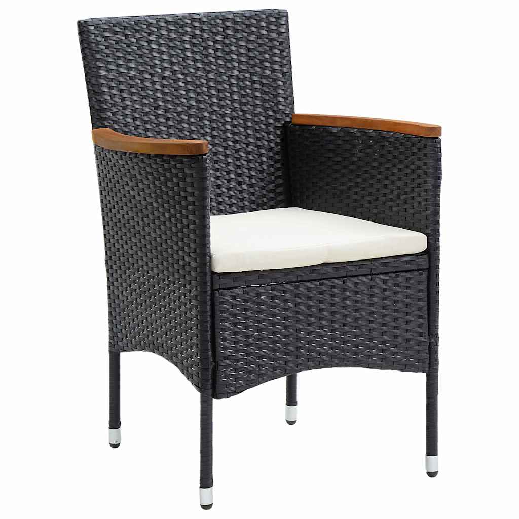 Conjunto de Comedor de Jardín 5 pcs Negro ratán sintético