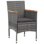 Conjunto de Comedor de Jardín 3 pcs Gris ratán sintético