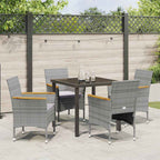 Conjunto de Comedor de Jardín 5 pcs Gris ratán sintético