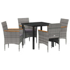 Conjunto de Comedor de Jardín 5 pcs Gris ratán sintético