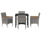 Conjunto de Comedor de Jardín 5 pcs Gris ratán sintético