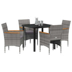 Conjunto de Comedor de Jardín 5 pcs Gris ratán sintético