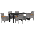 Conjunto de Comedor de Jardín 7 pcs Gris ratán sintético