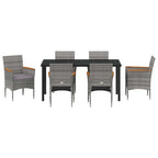 Conjunto de Comedor de Jardín 7 pcs Gris ratán sintético