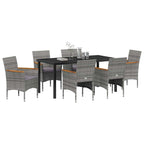 Conjunto de Comedor de Jardín 7 pcs Gris ratán sintético