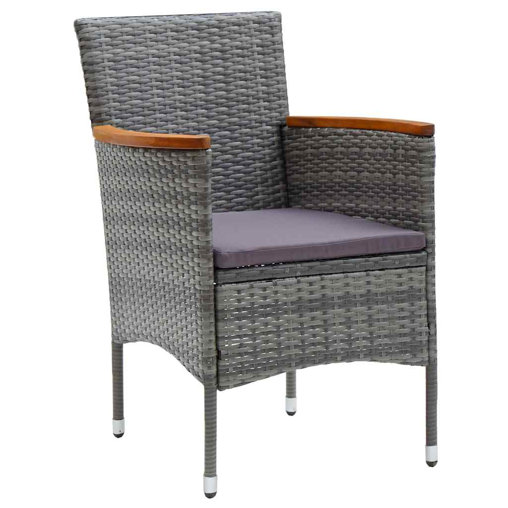 Conjunto de Comedor de Jardín 9 pcs Gris ratán sintético