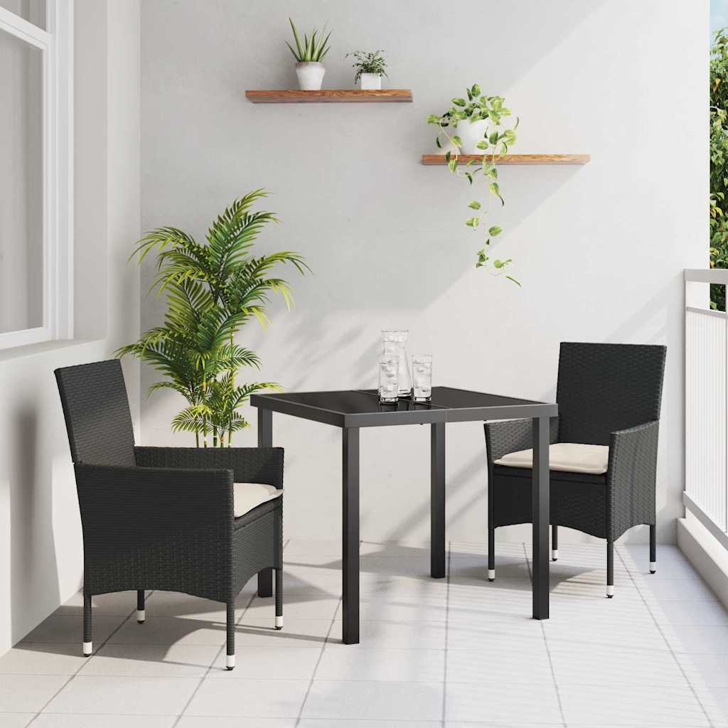 Conjunto de Comedor de Jardín 3 pcs Beige ratán sintético