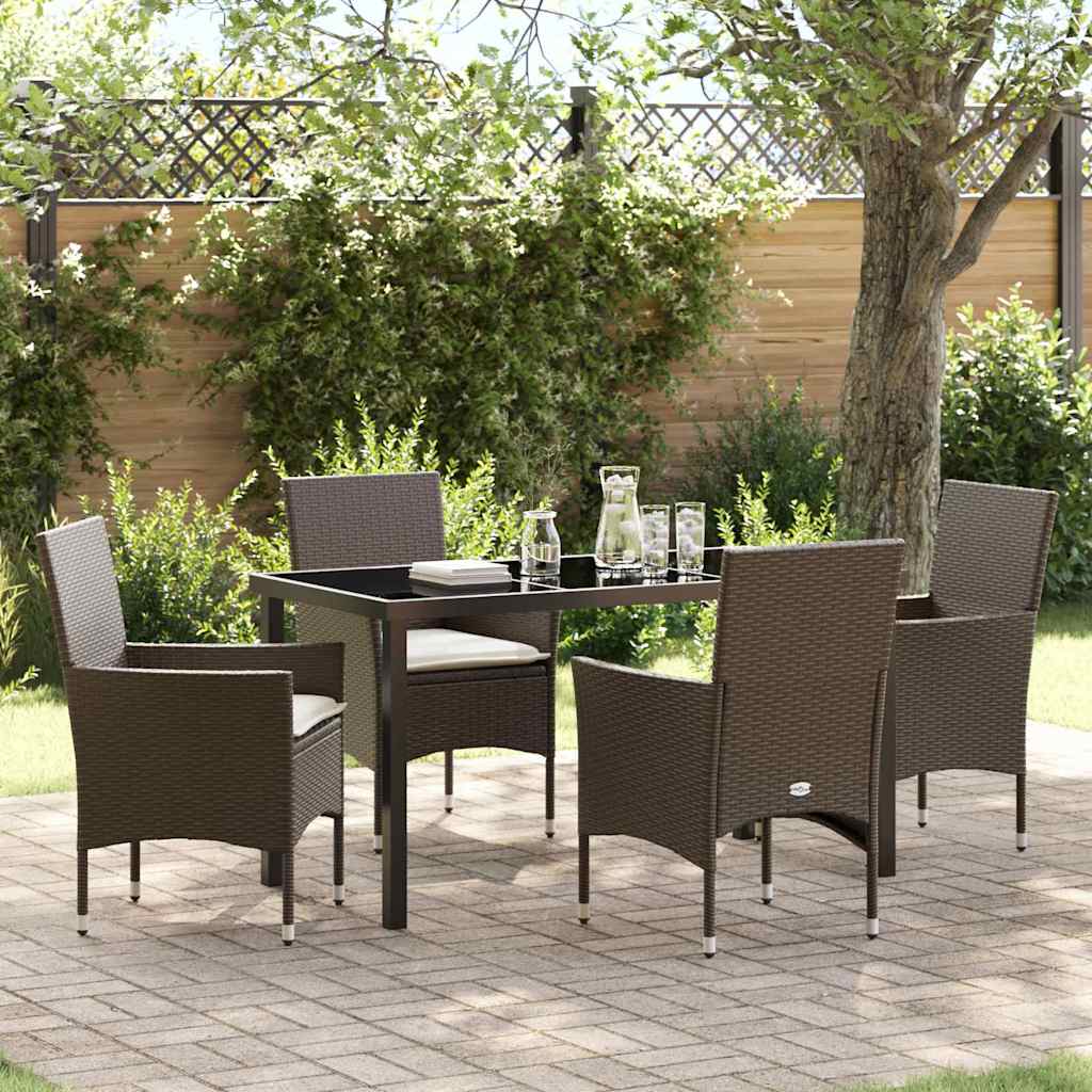 Conjunto de Comedor de Jardín 3 pcs Beige ratán sintético