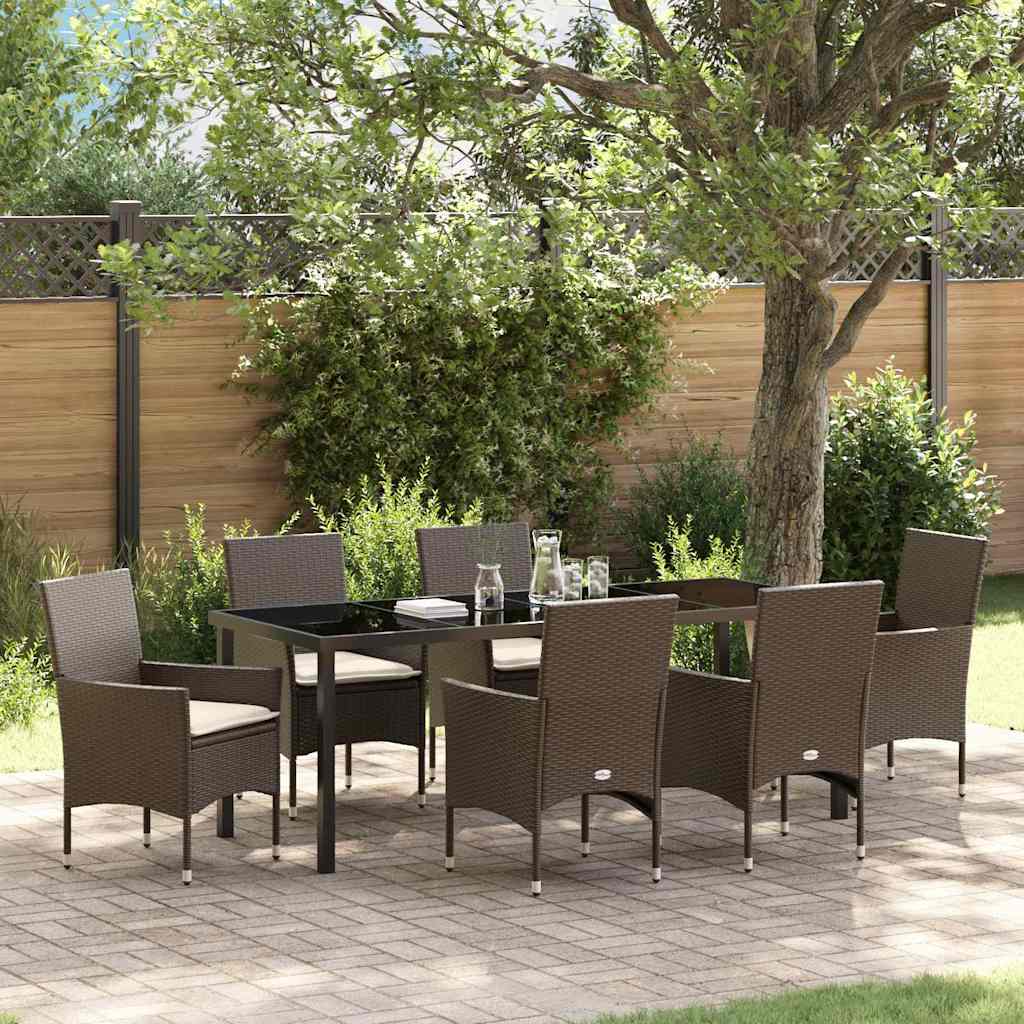 Conjunto de Comedor de Jardín 3 pcs Beige ratán sintético