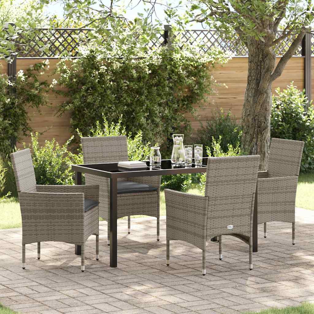Conjunto de Comedor de Jardín 3 pcs Beige ratán sintético