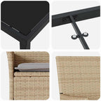 Conjunto de Comedor de Jardín 3 pcs Beige ratán sintético