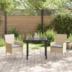 Conjunto de Comedor de Jardín 3 pcs Beige ratán sintético