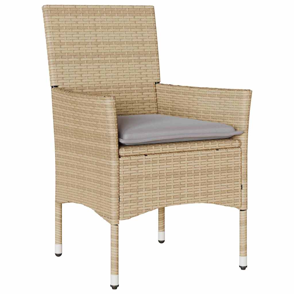 Conjunto de Comedor de Jardín 3 pcs Beige ratán sintético