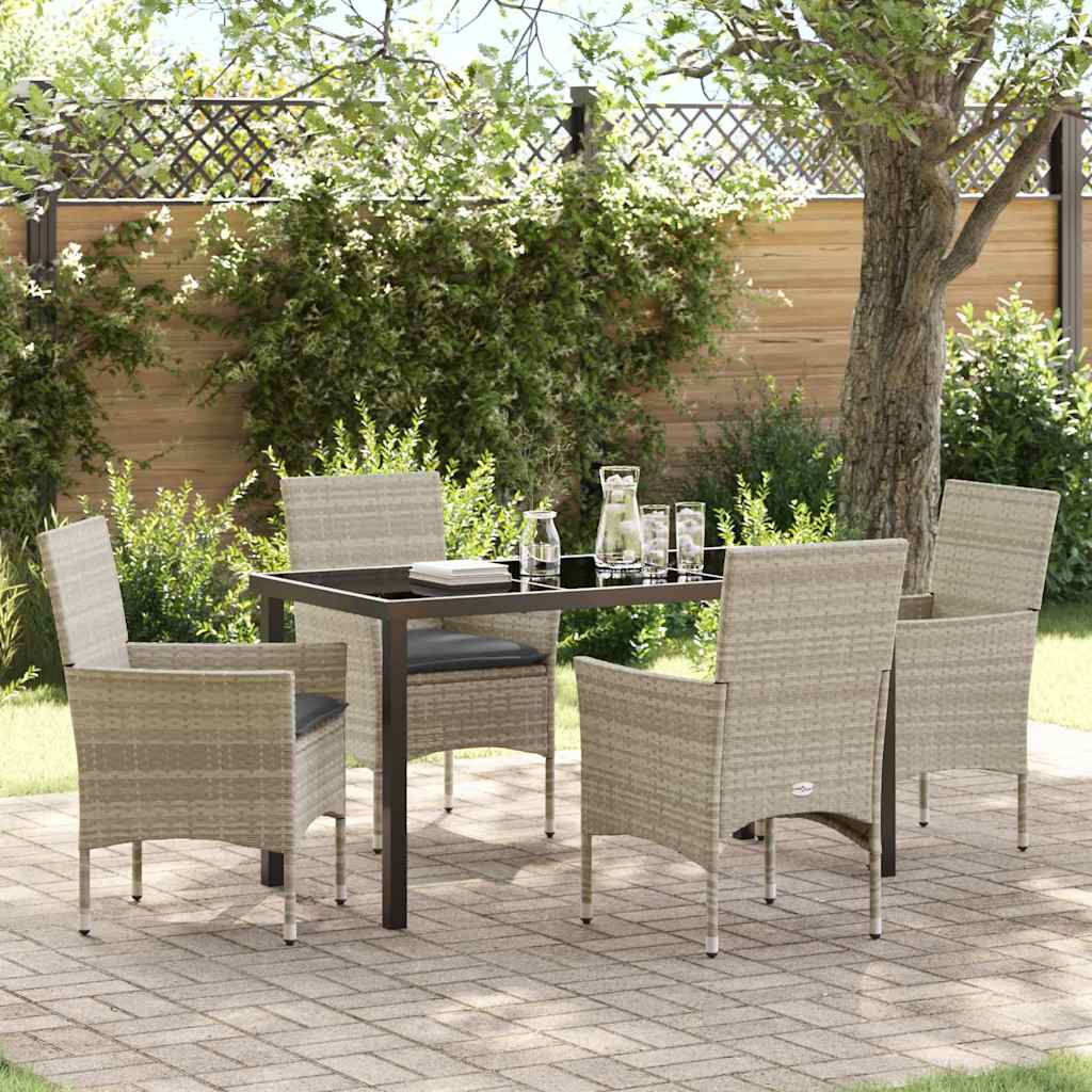 Conjunto de Comedor de Jardín 3 pcs Beige ratán sintético