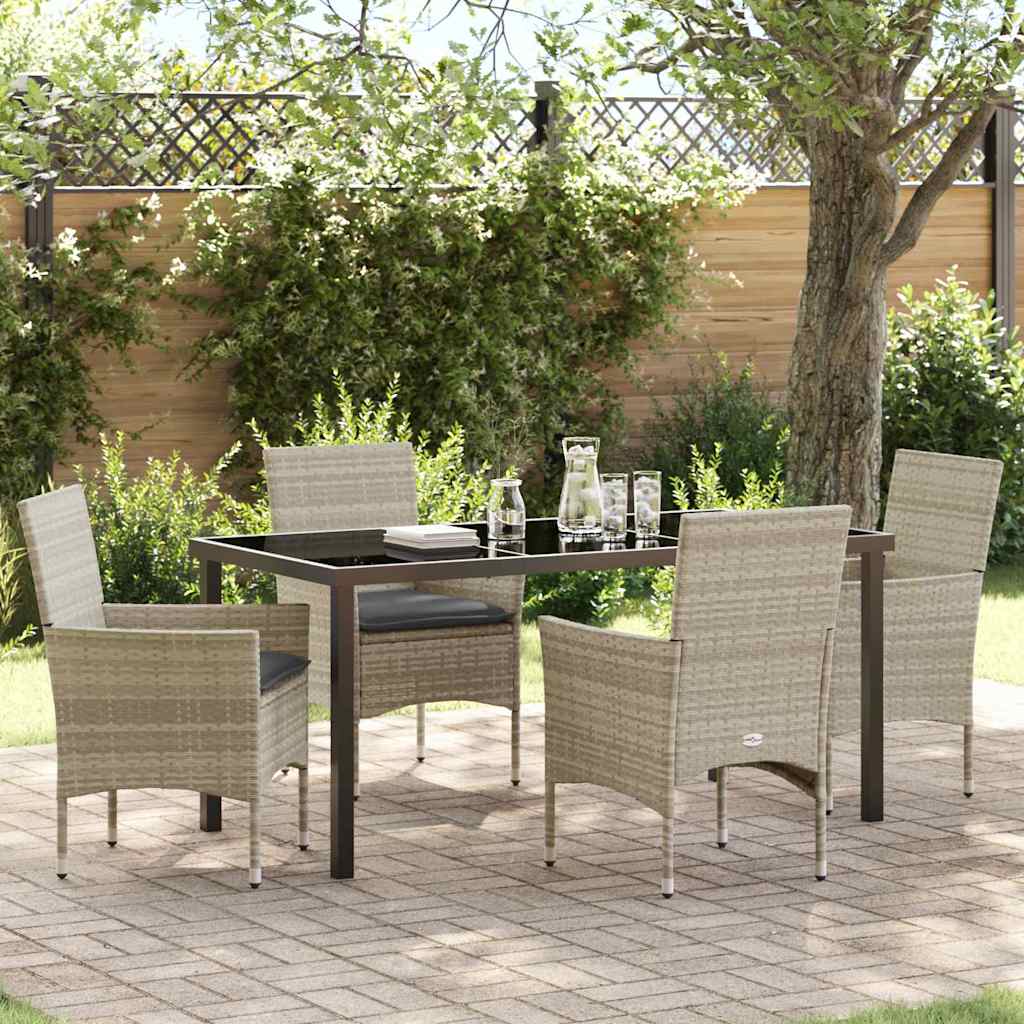 Conjunto de Comedor de Jardín 3 pcs Beige ratán sintético
