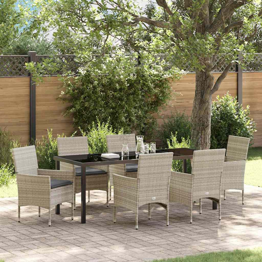 Conjunto de Comedor de Jardín 3 pcs Beige ratán sintético