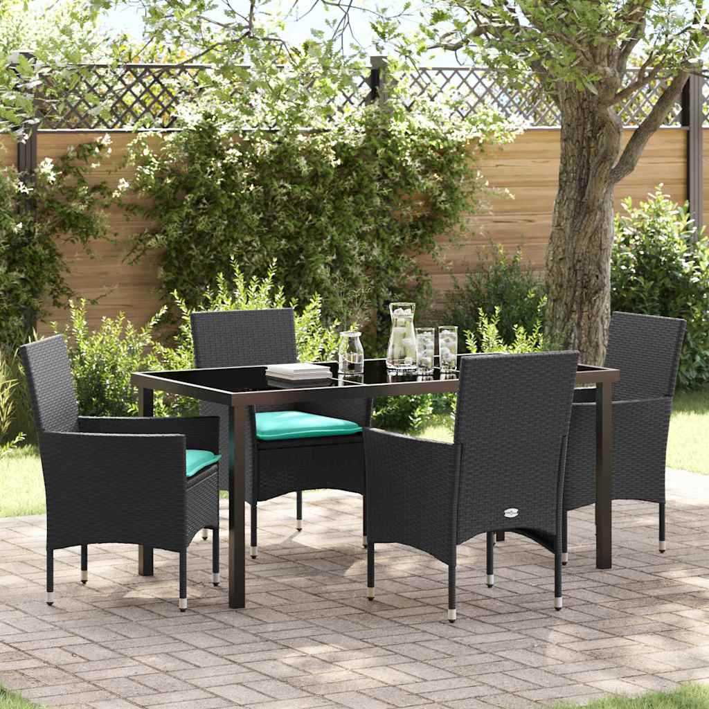 Conjunto de mesa e cadeiras com almofadas 3 peças Cinzento Rattan sintético