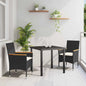 Conjunto de Comedor de Jardín 3 pcs Negro ratán sintético