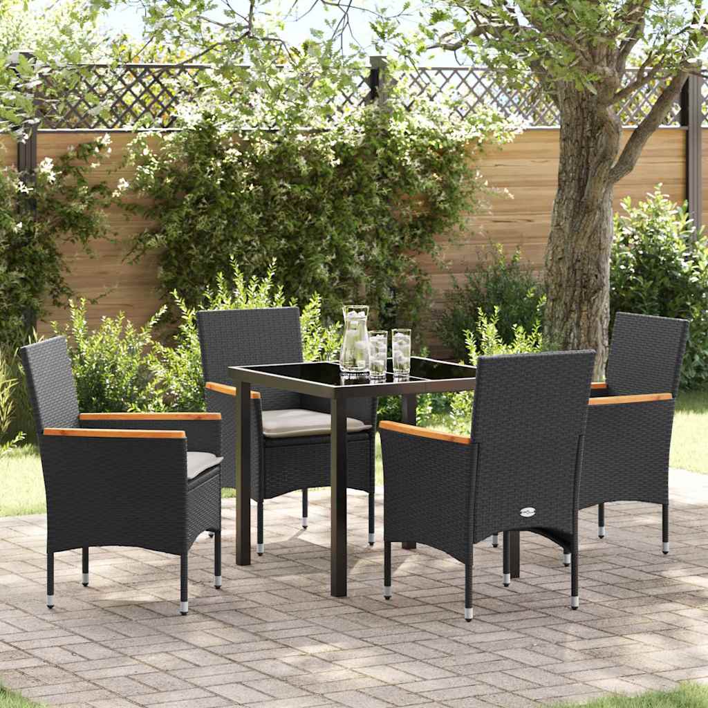 Conjunto de Jantar de Jardim 5 pçs Bege rotim sintético