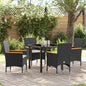 Conjunto de Comedor de Jardín 5 pcs Beige ratán sintético