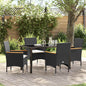 Conjunto de Comedor de Jardín 5 pcs Beige ratán sintético