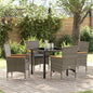 Conjunto de Comedor de Jardín 5 pcs Beige ratán sintético