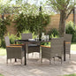 Conjunto de Comedor de Jardín 5 pcs Beige ratán sintético