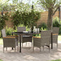 Conjunto de Comedor de Jardín 5 pcs Beige ratán sintético