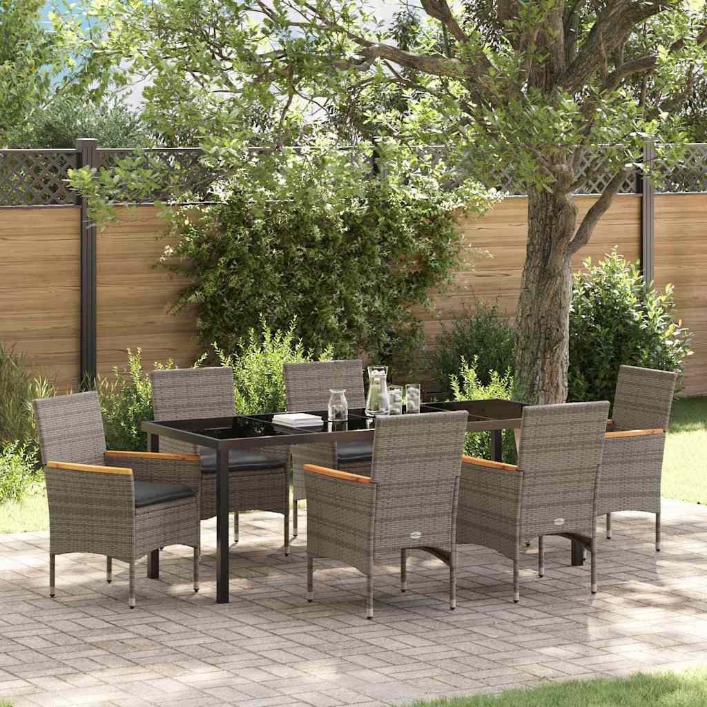 Conjunto de Jantar de Jardim 5 pçs Bege rotim sintético
