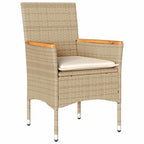 Conjunto de Comedor de Jardín 5 pcs Beige ratán sintético