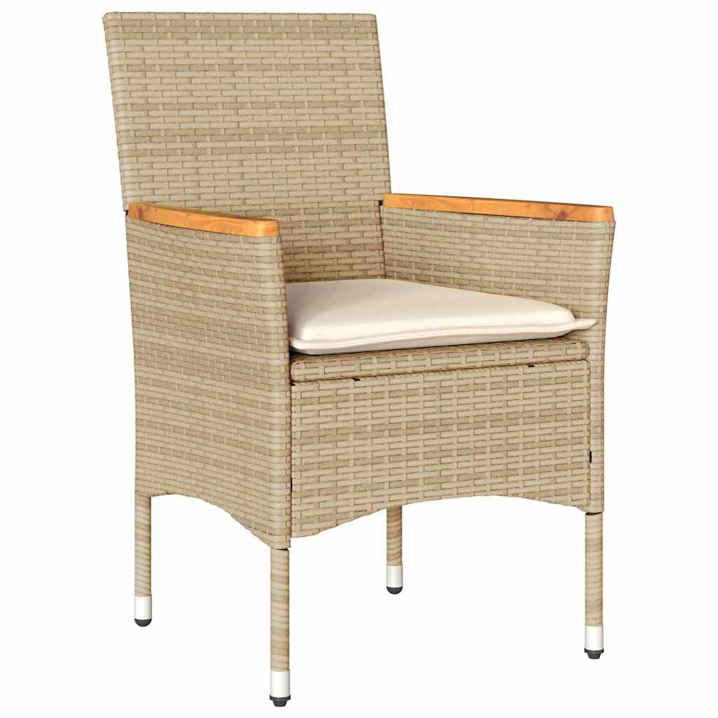 Conjunto de Comedor de Jardín 5 pcs Beige ratán sintético