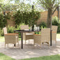 Conjunto de Comedor de Jardín 5 pcs Beige ratán sintético