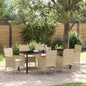 Conjunto de Comedor de Jardín 5 pcs Beige ratán sintético