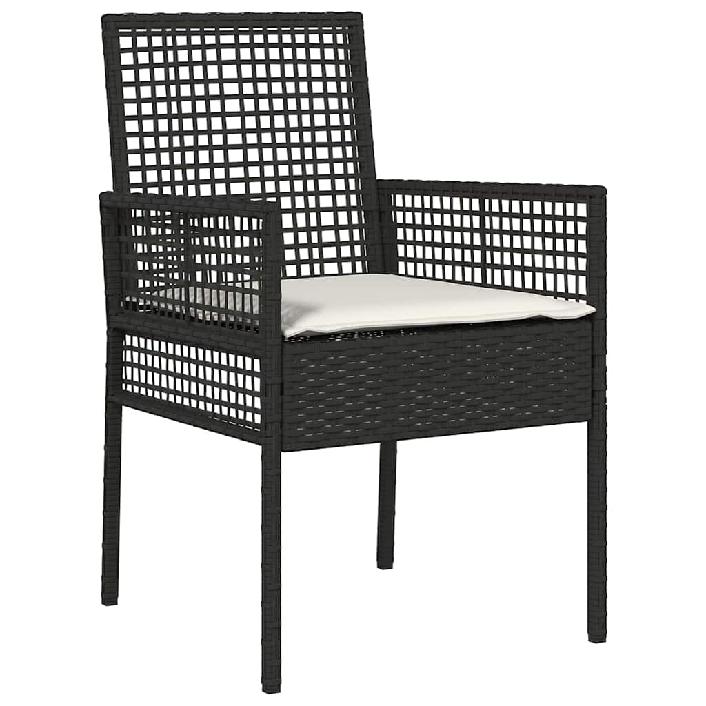 Conjunto de Comedor de Jardín 3 pcs Negro ratán sintético
