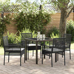 Conjunto de Comedor de Jardín 5 pcs Negro ratán sintético