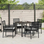 Conjunto de Comedor de Jardín 5 pcs Negro ratán sintético
