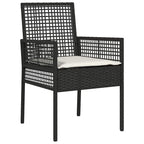 Conjunto de Comedor de Jardín 7 pcs Negro ratán sintético