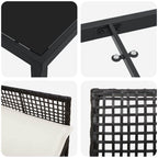 Conjunto de Comedor de Jardín 9 pcs Negro ratán sintético